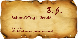 Babcsányi Jenő névjegykártya