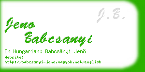 jeno babcsanyi business card